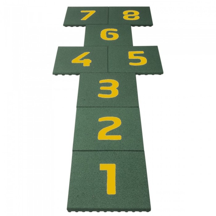 Sotron din placi elasticie de Caucic Hopscotch pentru gradinite scoli parcuri 